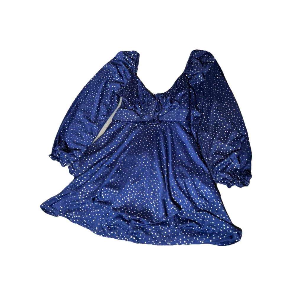 Midnight Doll Baby Doll Dress Navy Blue Size XL Long Sleeve